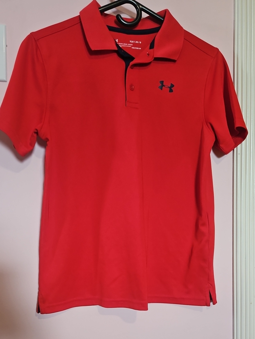 Under Armour Youth Bright Red Polo with Black Logo